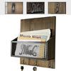 Porta Posta e Chiavi con Pannello Frontale in Rete Metallica e Design con Cornice in Legno Rustico Organizer per l'Ingresso