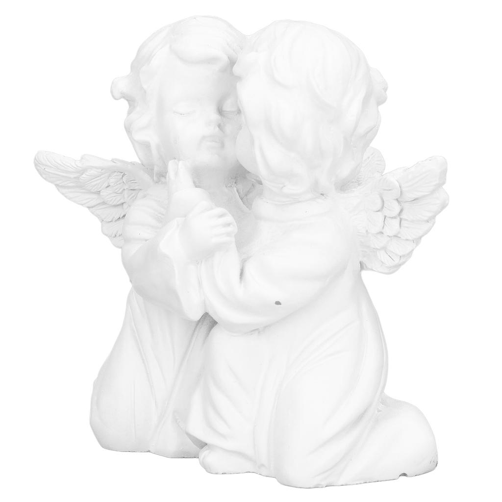 Engel Statue Kunstharz Umarmende Form Weißer Engel Ornament für Desktop DekorationEngel Links