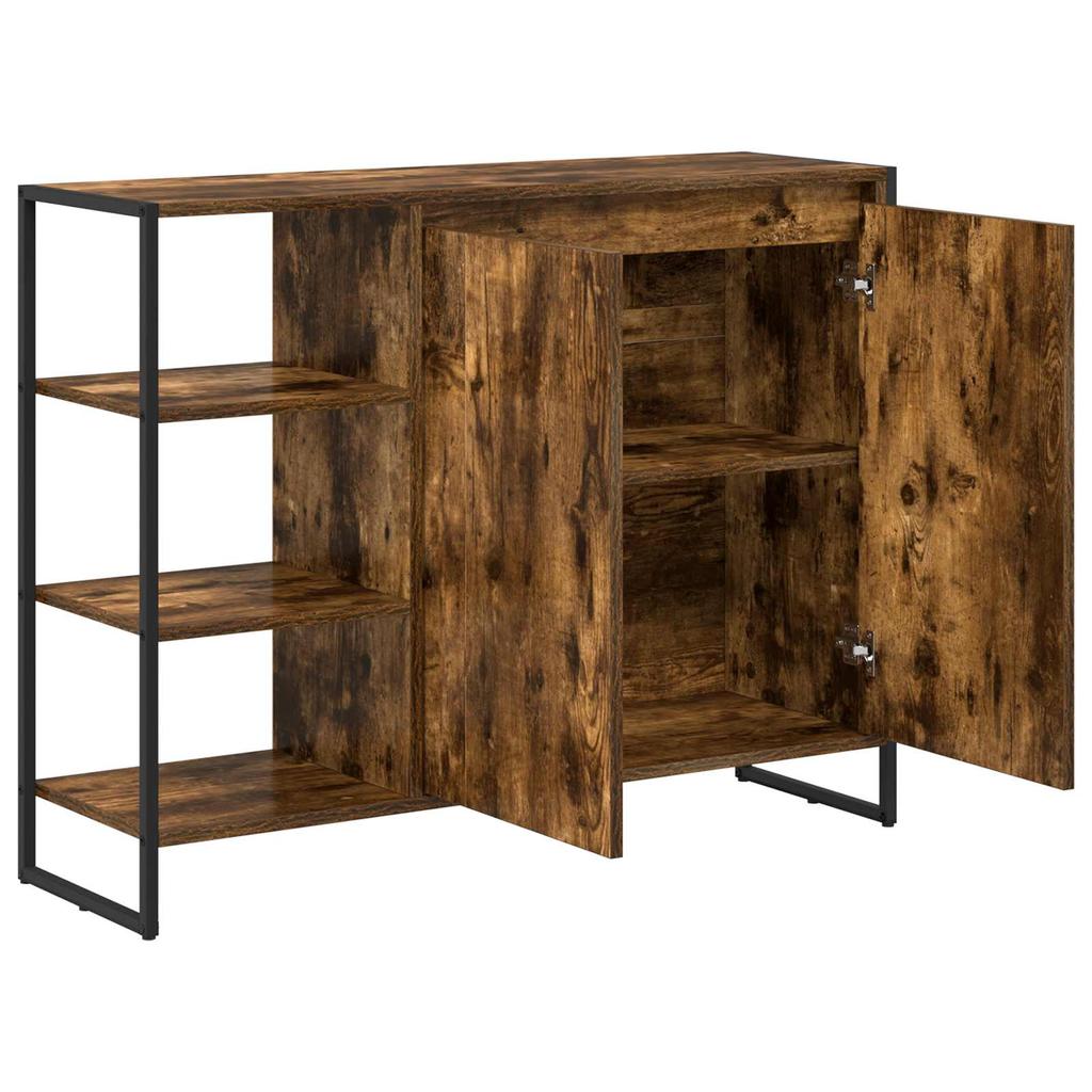 Side Cabinet Smoked Oak 96.5 x 30 x 75 cm Particleboard
