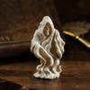 Halloween Desktop Ornament 3D Printed Grim Reaper Ghost Statue, Gothic Skeleton Figurine, Small Resin Craft DIY Blank White Sculpture,