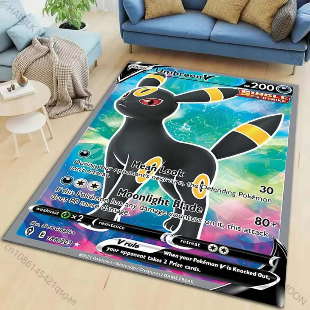 Tappeto Tappetino Tappeto Stampato Pokémon Card Pikachu Charizard Squirtle per Soggiorno Camera da Letto Decorazione Divano Tappeto per Aree della Casa Tappeti da Gioco