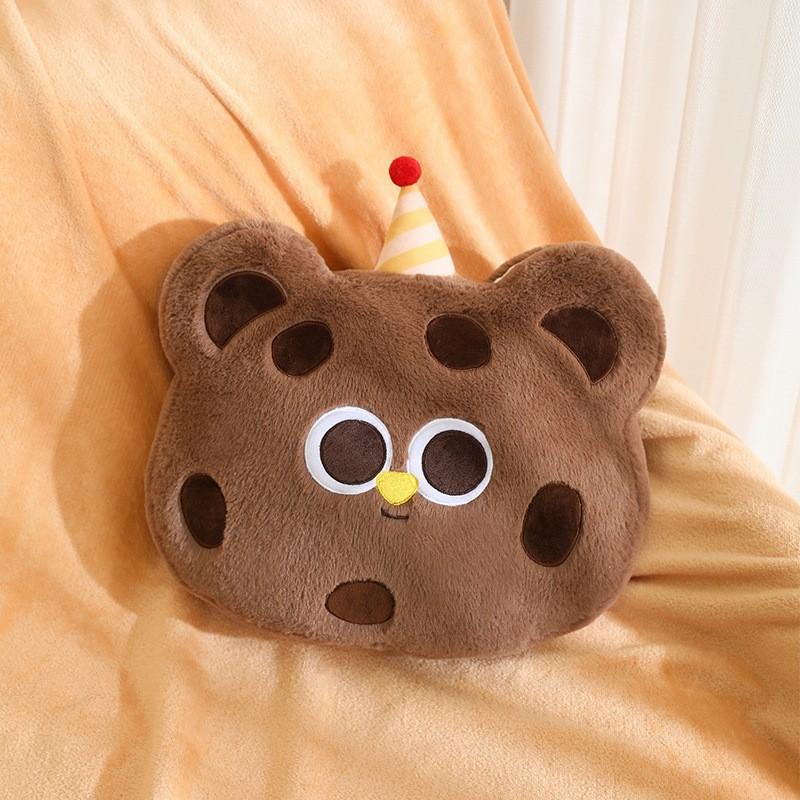 Bear Plush Cartoon Toy Pillow Blanket 2in1 Comfy Cushion Office Nap Gift Teens