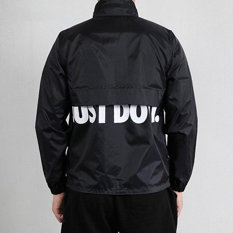 Nike Solid Color Casual Breathable Sports Hooded Jacket Men Outerwear Black AR2609-011