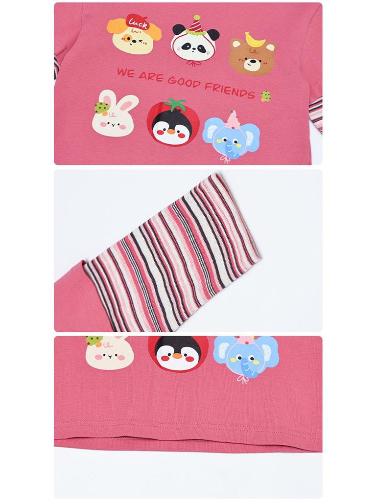 2025 Dziewczęca Wiosenno-Jesienna Koszulka z Długim Rękawem Udająca Dwuczęściową