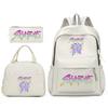 Kpop Anime Cartoon Printed Children'S School Bag Set Primary And Secondary School Student Pencil Bag College Meal Bag