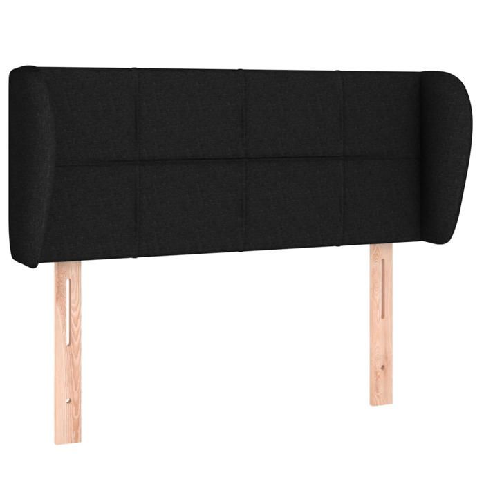 Tête de lit - Maison Exclusive - Avec oreilles - Tissu noir durable et respirant - Hauteur réglable 78/88 cm