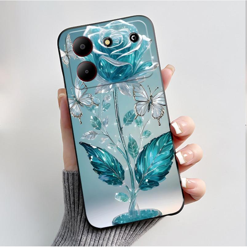 For ZTE Blade A54 Case Protective Soft Silicone Flower TPU Covers for ZTE BladeA54 4G Bumper For Blade A34 A 54 Phone Cases Bag