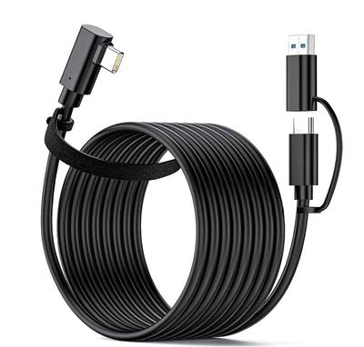 VR Compatible Cable with PD Compatible Fast Charging Video USB Gen 1 5Gbps Data Compatible with Oculus Quest Quest and Rift USB-C/A 60W/3A [5m,