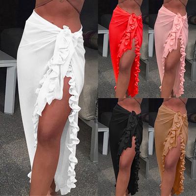 Skirt Europe and The United States Ruffled Chiffon Multicolor Beach Sunscreen Blouse Skirt