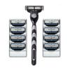 8pcs+1pcs Holder 3 Layers Razor Blade Men Face Razor Blades Replacement Blades Gillet Ma 3