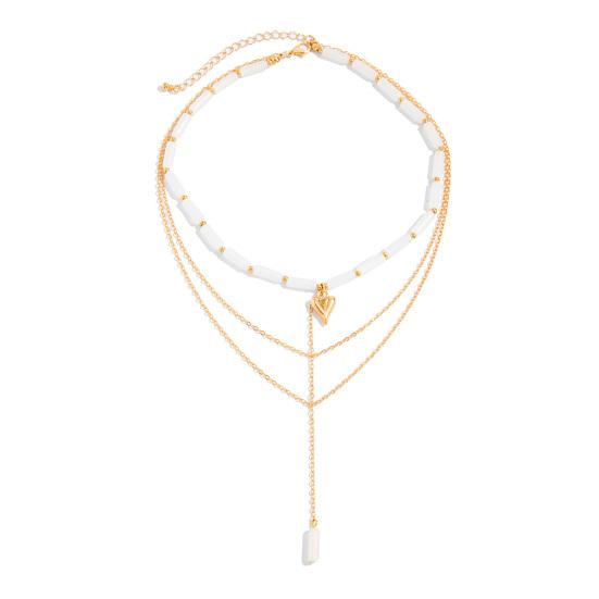 Layered Chain Necklace Y Chain Long Necklace Beaded Choker A