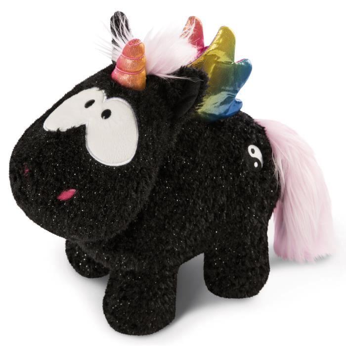 Peluche - NICI - Unicorn Yin - Noir - 25 X 22 Cm - Douceur Et Couleurs Vives