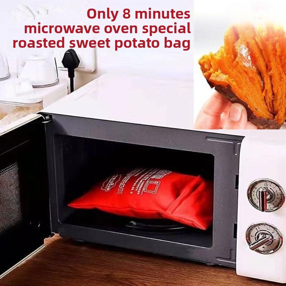 Red Reusable Microwave Potato Bag Express 4-Minute Baking Bag for Delicious Perfect Baked Potatoes Kitchen Cooking Accessory