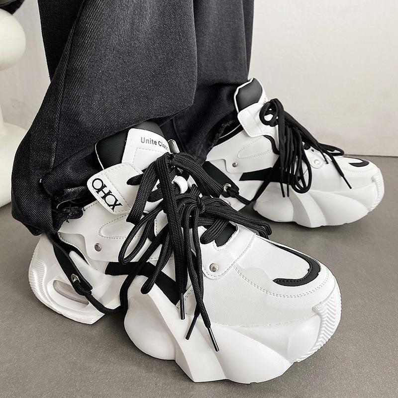 European Trendy Men's Breathable Dad Shoes 2025 - Thick Sole, Height-Increasing Casual Sneakers