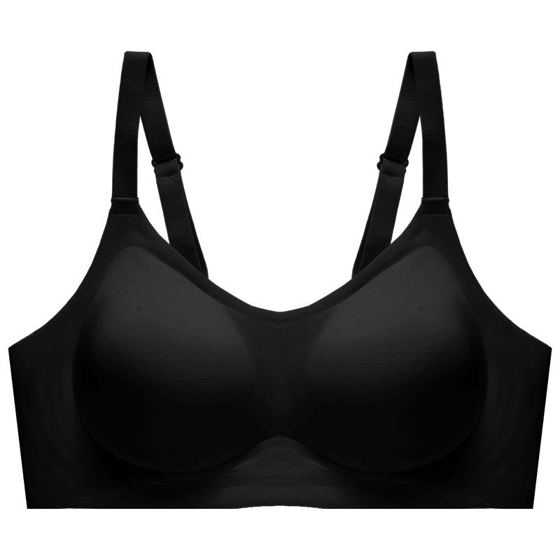 

Soft support bra upper support without steel ring, double breasts, anti-sagging adjustment type, sexy thin M чёрный