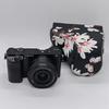 Flower PU Leather Camera Case Bag for Sony A6300 A6400 A6000 A6100 16-50mm Lens Full Body Cover With Strap