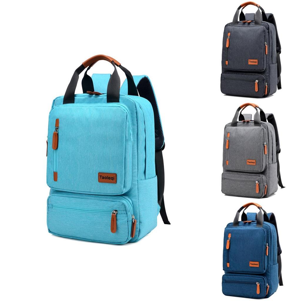 Solid Color Canvas Backpack For Men And Women With Spacious Storage For Travel