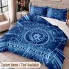 Manchester City Printed Bedding Set Custom Name Text 1 Duvet Cover 2 Pillowcases For Bedroom