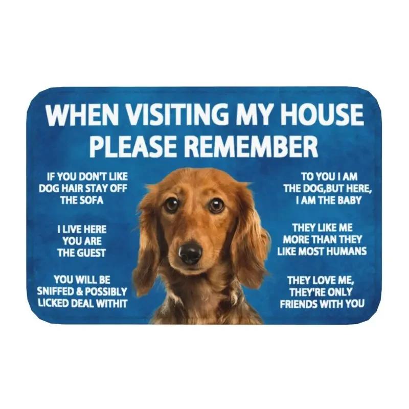 Please Remember Staffordshire Bull Terrier House Rules Doormat Mat Anti-Slip Kitchen Bath Living Room Entrance Rug Carpet