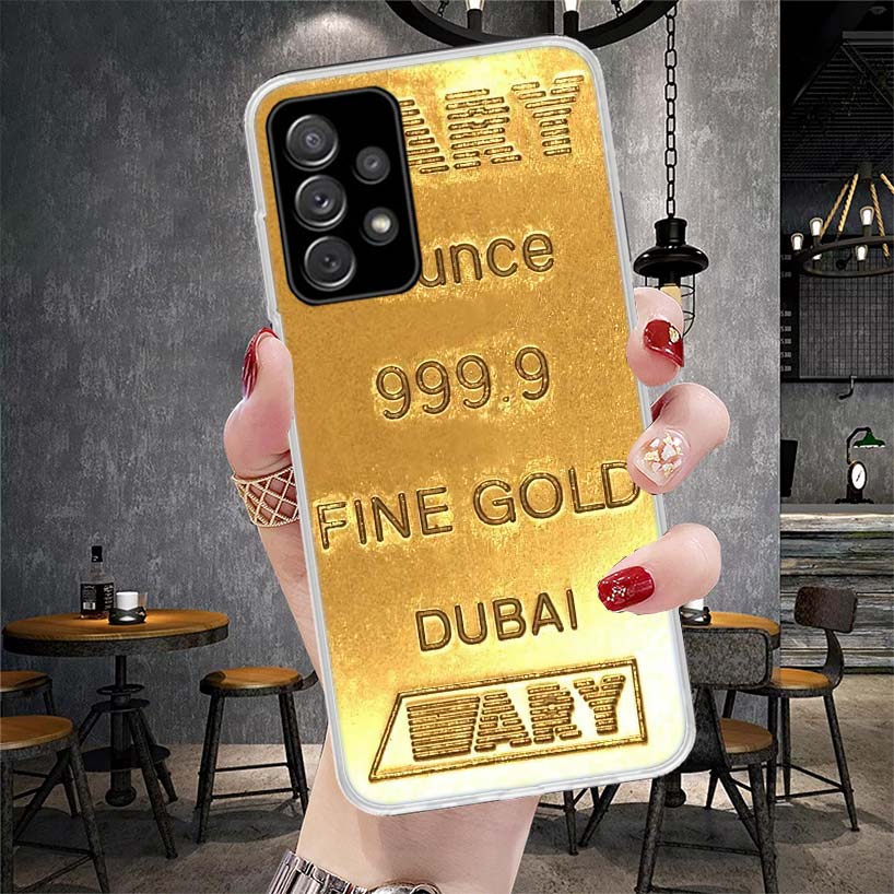 Fine Gold Pattern Printing Soft Phone Case For Samsung Galaxy A13 A14 A15 A16 A17 A53 A54 A55 A56 A57 A33 A34 A35 A36 A37 A23 A2