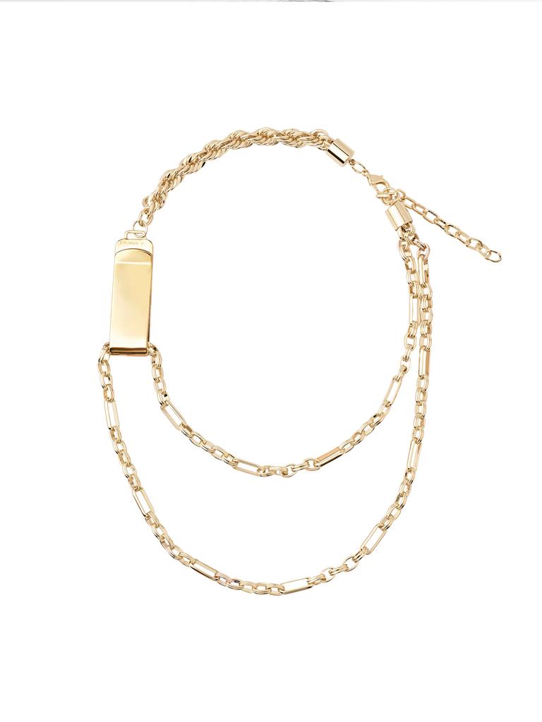 Personal Service Money Clip Asymmetrical Necklace / Gold