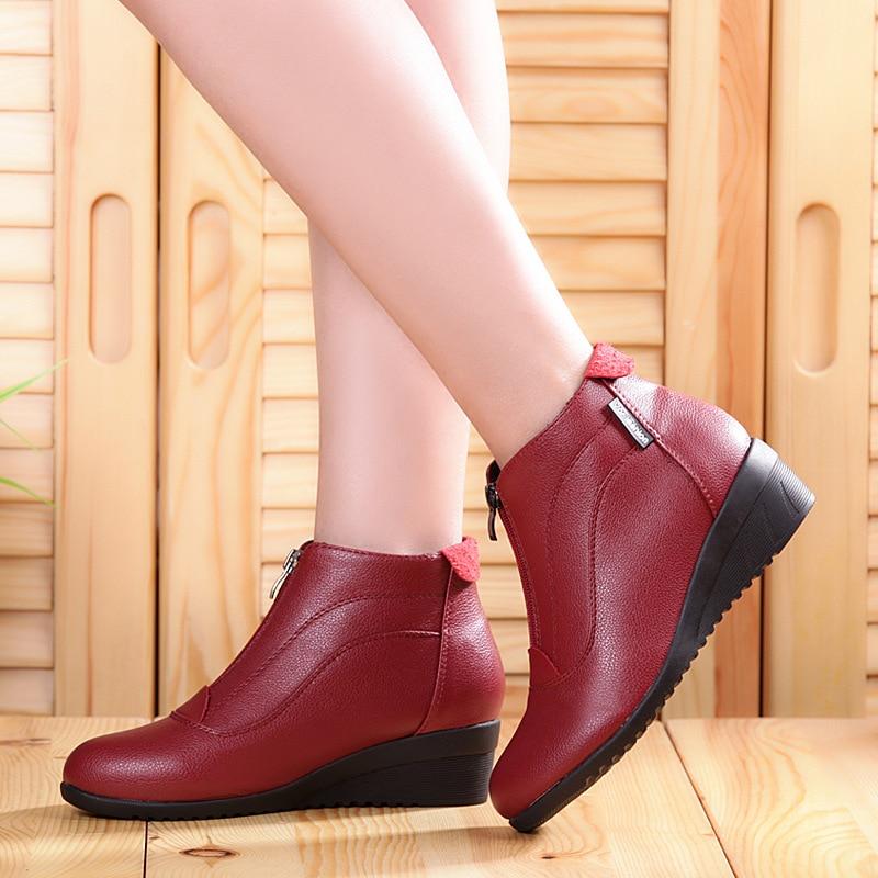 Winter Boots Women Snow Boots Wedge Heels Winter Shoes Women Warm Fur Casual Shoes Footwear