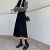 Black Irregular High-Waisted A-Line Skirt - Mid-Length Umbrella Style for Spring & Autumn 2026