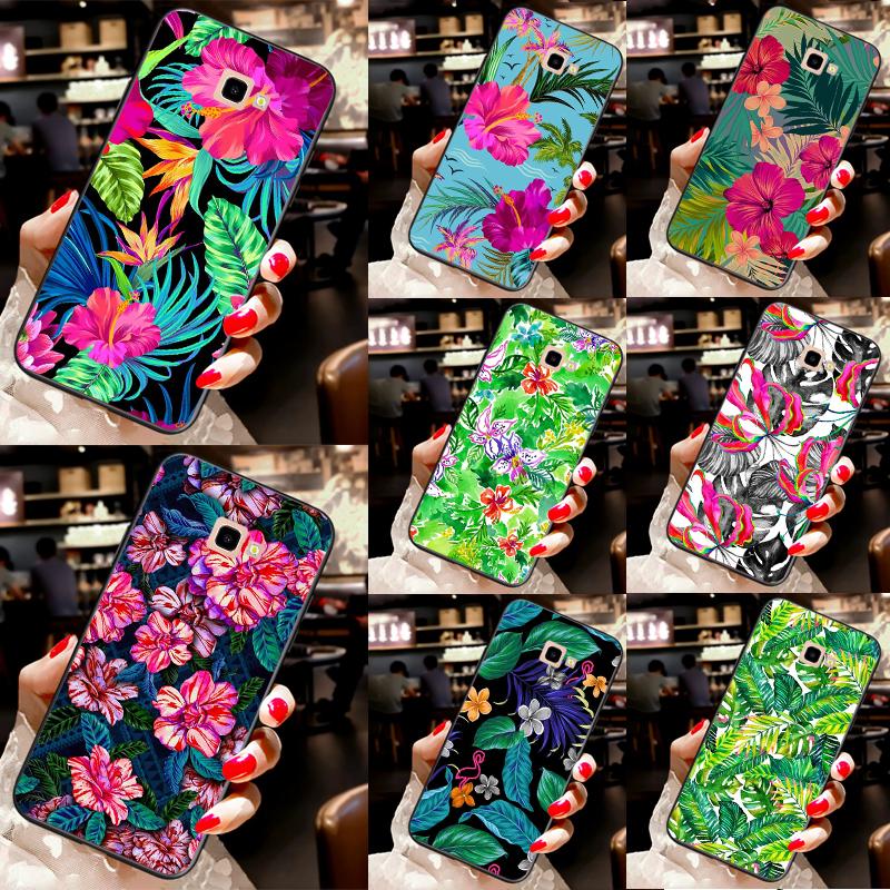 Tropical Aloha Hibiscus Pattern Case For Samsung Galaxy A3 A5 2016 2017 A6 A7 A8 A9 2018 J1 J3 J4 J5 J6 Plus J7 J8 Cover