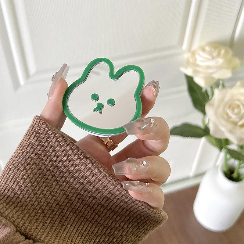 Korean Ins Cute Rabbit Cartoon Holder Phone Airbag Bracket Portable for Iphone 17 Grip Tok Portable Makeup Mirror Creative Stand