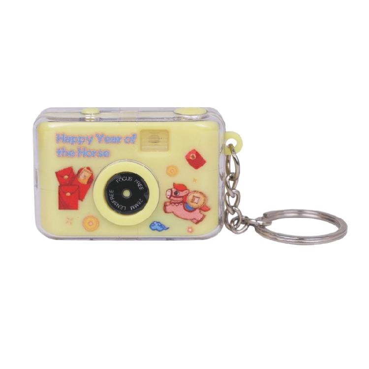Multifunctional Horse Year Keychain With LED Light Sound Effects Camera Key Holder For Keys Accessories