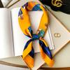 New Luxury Design 70*70Cm Horse Print Silk Square Scarf Women Soft Satin Hairband Neckerchief Office Hijab Headband Foulard Gift