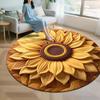 Soft Plush Floor Mat Large Size Non-Slip Backing Rug 3D Sunflower Design Door Living Room Bathroom Kitchen Decoration Non-slip