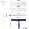 ITTAHO Window Window Microfiber Window Glass Water Cleaning Adjustable Extension Pole Condensation Glass Bathroom Window Cleaning Set Double-Sided