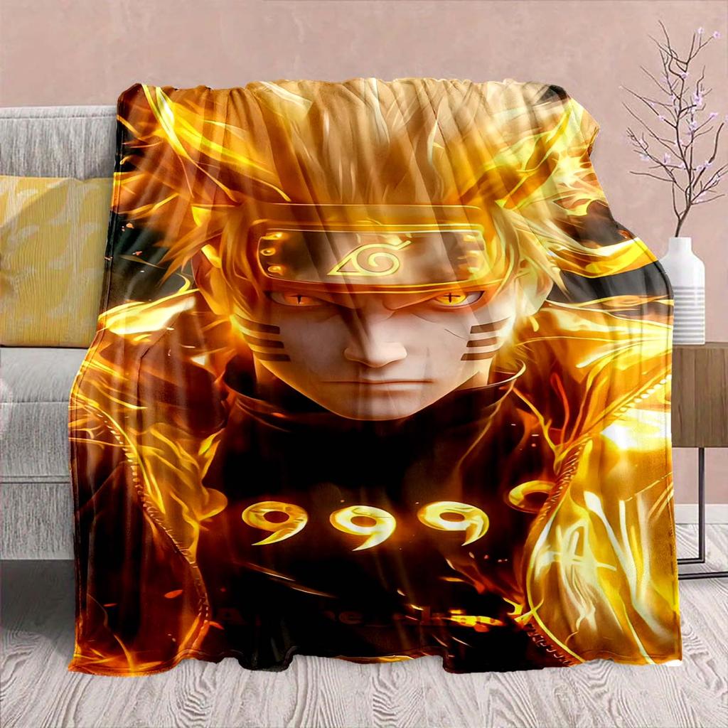 Naruto Anime Flannel Blanket - Soft Warm Perfect for Sofa, Bedding Camping Travel Office Home Decor -QJY