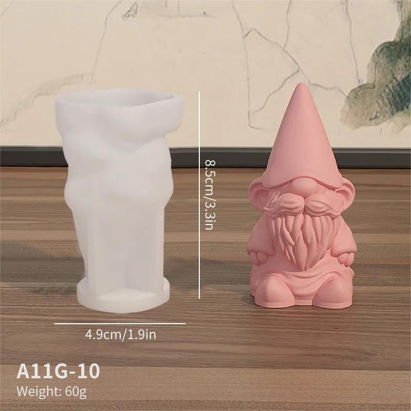 1pcs Santa Dwarf candle silicone mold 3D Faceless Santa Claus candle Plaster soap resin craft mold Christmas gift making tool