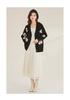 Retro Jacquard Cardigan Cotton Wool 100% Autumn/Winter V-neck Coat Versatile Women's Woolen Sweater for Daily Use