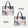 Cute Moon Star Printed Tote Bag for Women Fashion Large Capacity Casual Handbag for Daily Shopping Travel Work