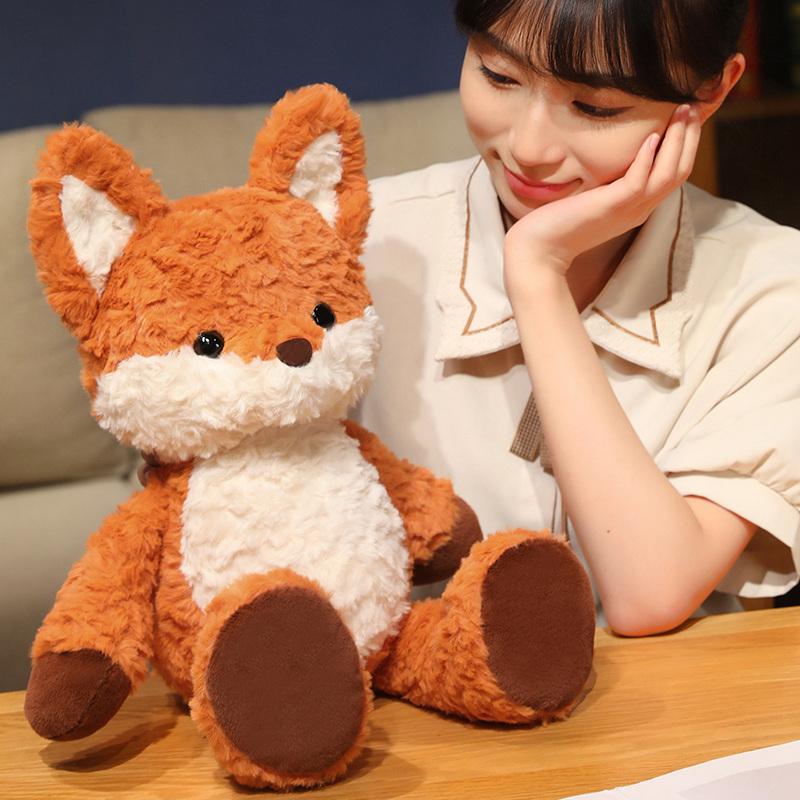 Cuddly Cartoon Fluffy Fox Plush Toys Soft Comfy Anime Fox Doll Baby Appease Doll Pretty Home Decor Nice Gift To Family Friends