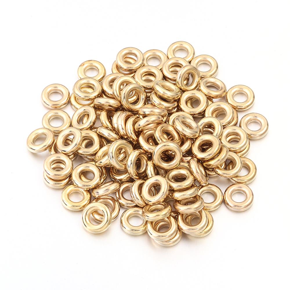 50-100pcs/lot 4/6mm CCB Spacer Beads Round Ring Beads Big Hole Loose Beads For Jewelry Making DIY Necklace Bracelet Accessories