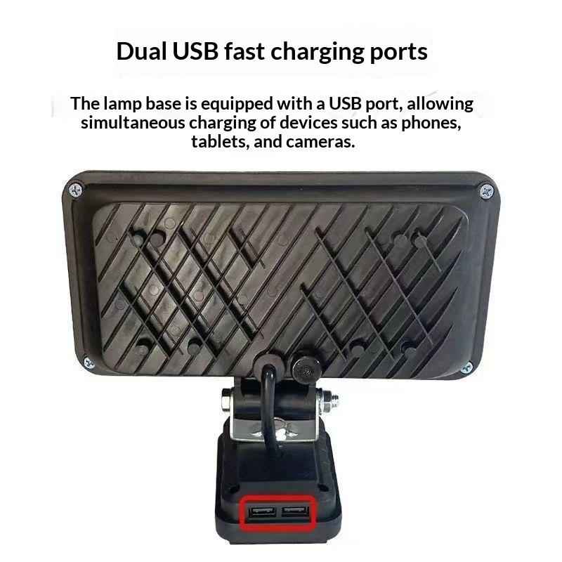Adjustable LED Work Light for Mak 18V Li-ion Battery Portable Waterproof Emergency Flood Lamp for Construction Jobs