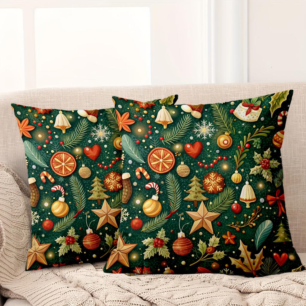 1 pieces-2D flat printing Christmas Patterned Throw Pillows Decorative Cushions Polyester pillowcase sofa decorative cushion cov