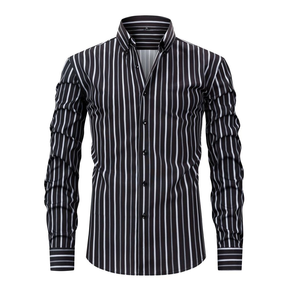 Men's Dress Shirt Regular Fit Pinpoint Stripe