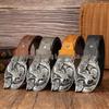 Western Bohemian PU Leather Belt with Spread Wings Eagle Buckle