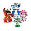 Pachet 4 Robocar Poli Poli + Amber + Roy + Helly Jucării Robot Transformabile, Jucărie Figură de Acțiune Transformabilă 4", Set de Joacă Vehicul de Urgență, Zi de Naștere de Sărbători