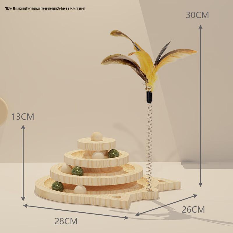 Интерактивная игрушка для кошек из массива дерева, вращающийся столик