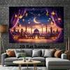 VIKAMA Eid Decorative Tapestry PersianStyle Nightscape Printed Wall Hanging Festive Party Backdrop Decoration Tapestry