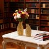Goldene Blattvase Europäischer Stil Heimdekoration Keramikvase Wohnzimmer Eingangsbereich Handwerk Dekoratives Ornament Blumenhalter