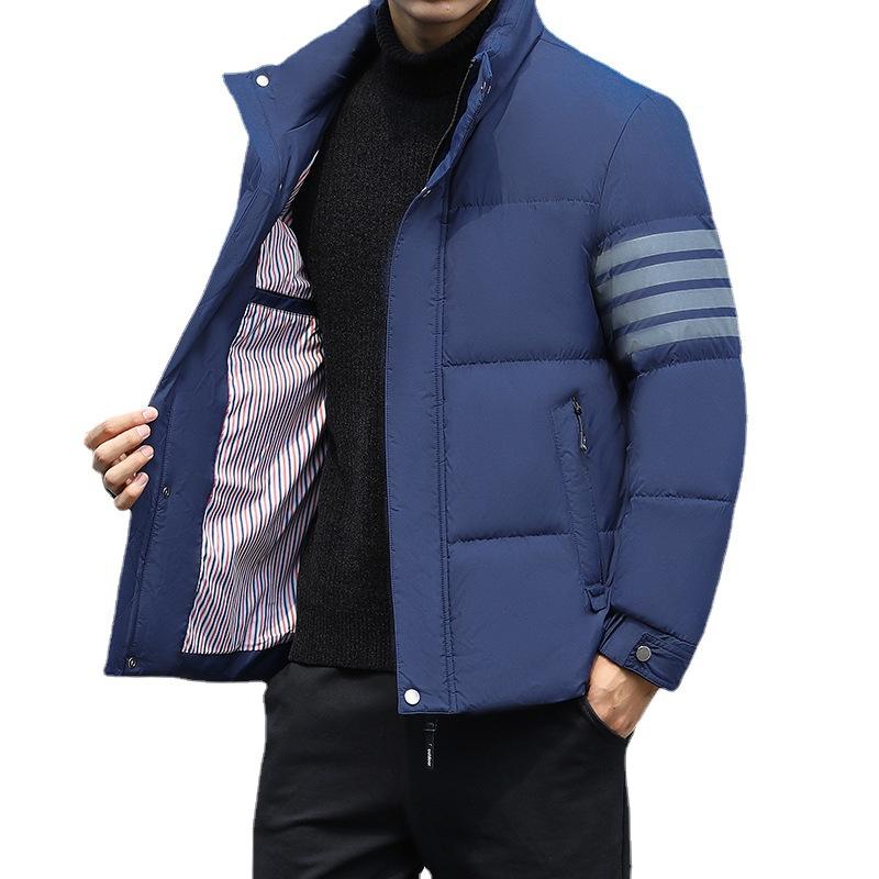 Down Jacket Is Cold-proof and Handsome, Loose and Thickened Warm In Winter, White Duck Down Stand-up Jacket.