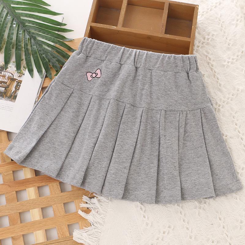 2025 Girls' Summer Pleated Half-Skirt with Built-in Shorts