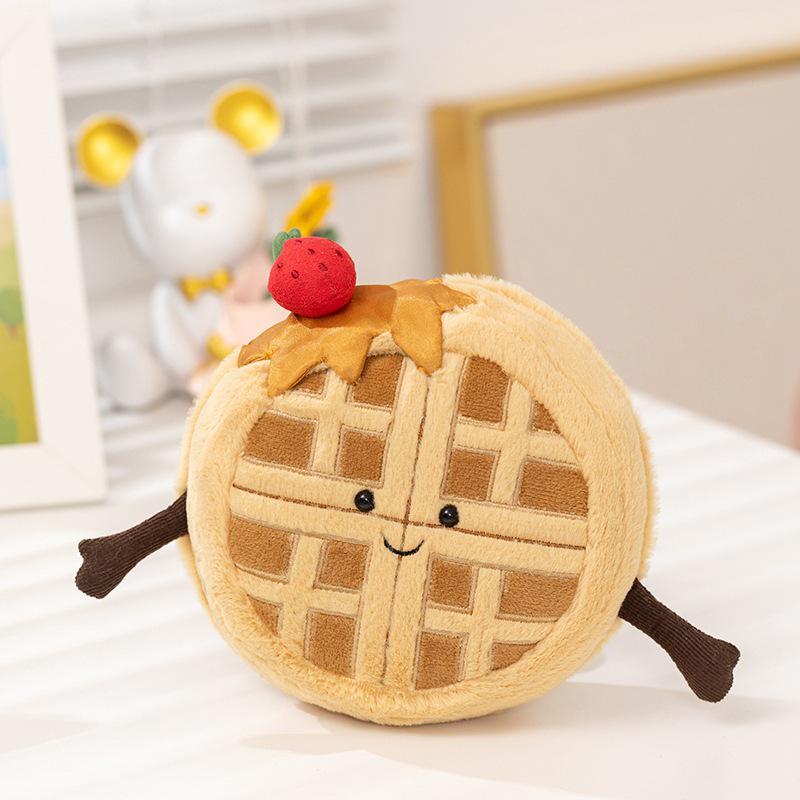 Cross-border Fun Pancake Waffle Plush Toy Pastry Ornament Prop